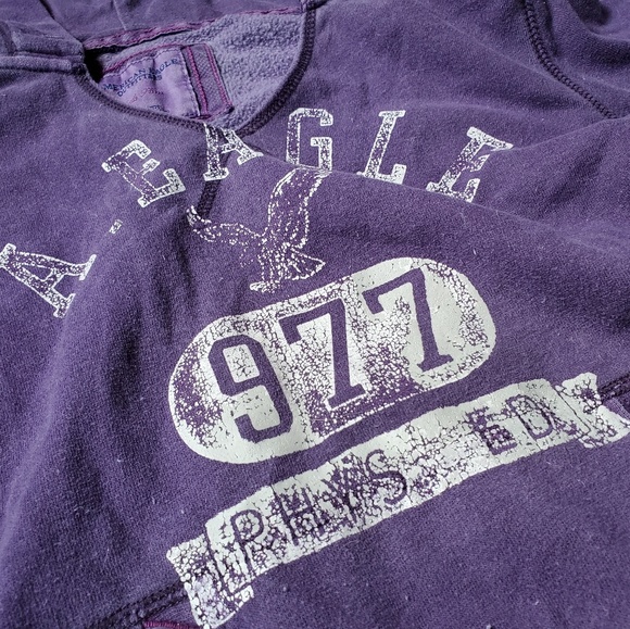American Eagle Vintage Shortsleeve Hoodie Size Med - Picture 2 of 6